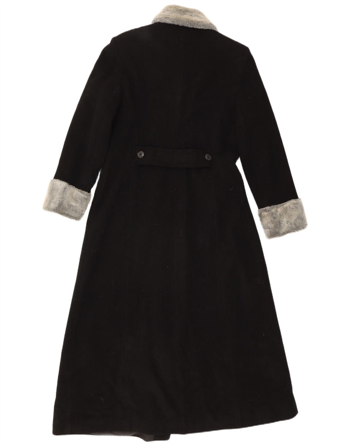 Pimkie Womens Double Breasted Coat IT 44 Medium Black Wool