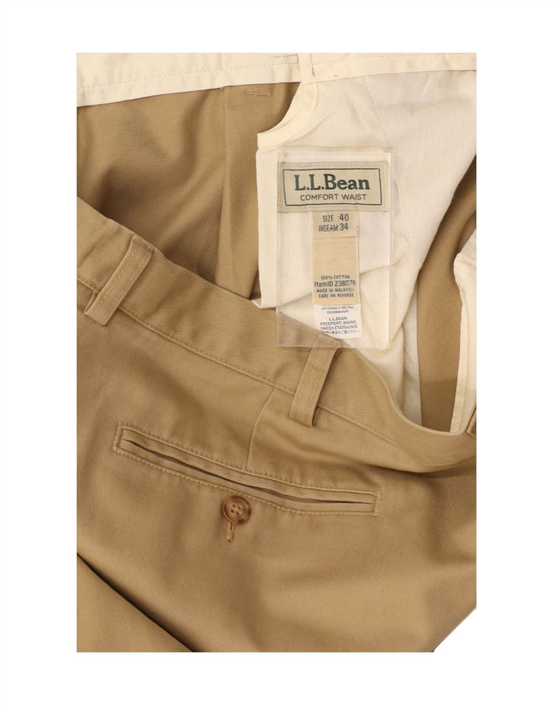 L.L.BEAN Mens Comfort Fit Pegged Chino Trousers W40 L34 Beige Cotton Vintage L.L.Bean and Second-Hand L.L.Bean from Messina Hembry 