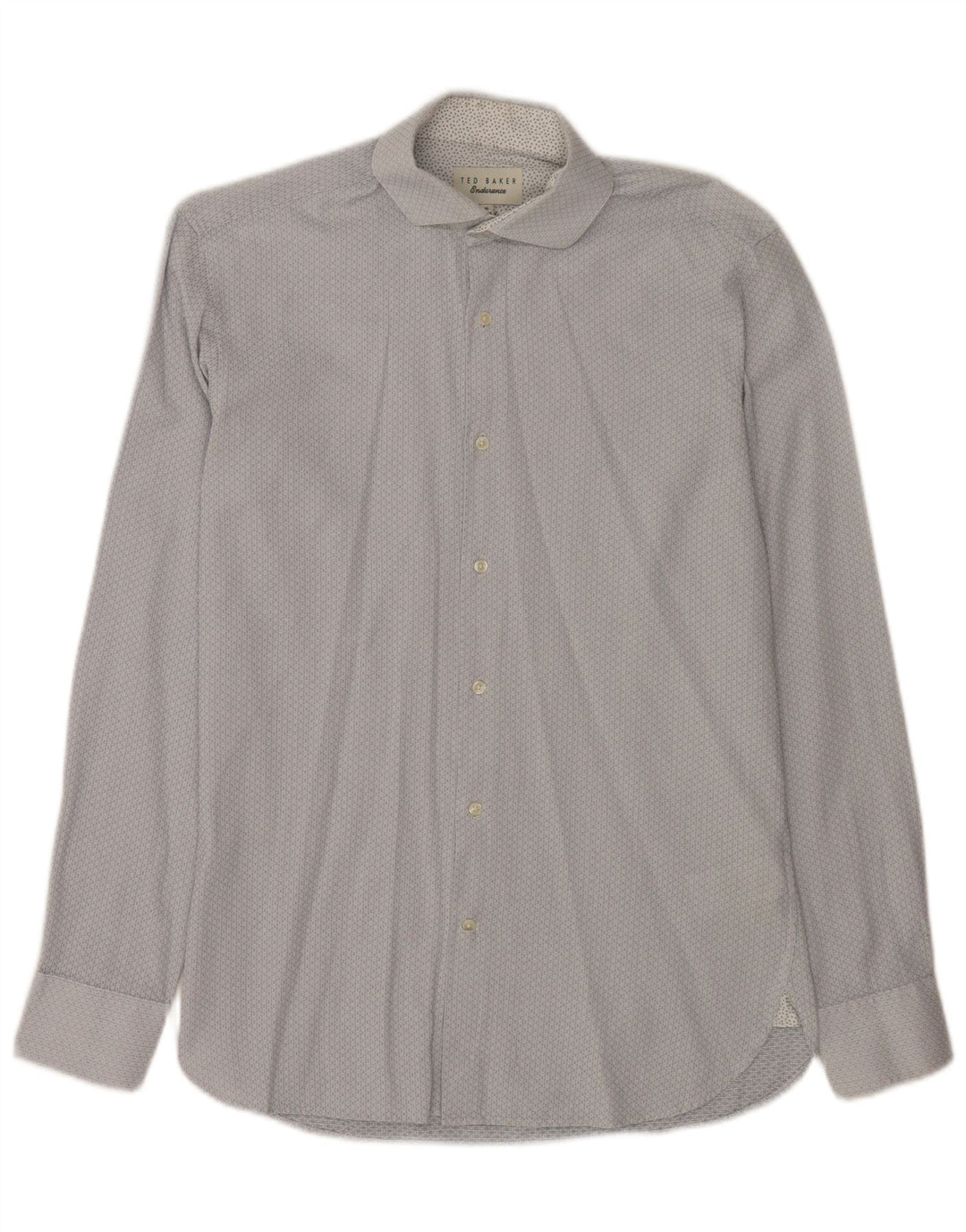 Ted Baker Mens Shirt Size 15 Medium Blue Geometric Cotton
