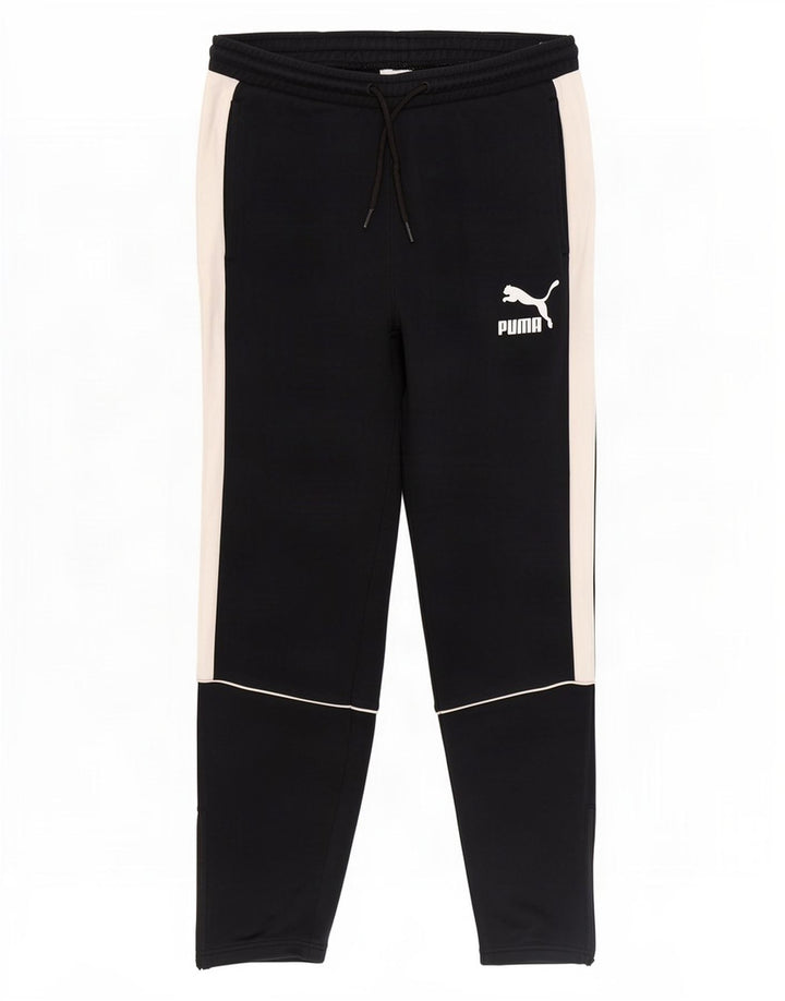 Puma Mens Tracksuit Trousers Medium Black Colourblock Cotton