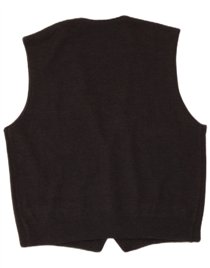 Il Granchio Mens Knit Waistcoat Small Grey Wool
