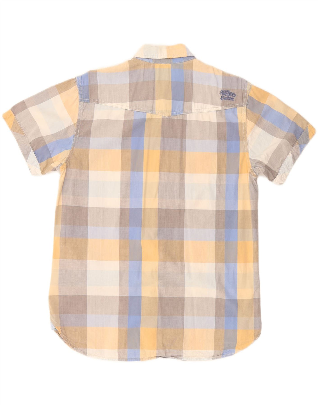 TOMMY HILFIGER Mens Short Sleeve Shirt Medium Multicoloured Check Cotton Vintage Tommy Hilfiger and Second-Hand Tommy Hilfiger from Messina Hembry 