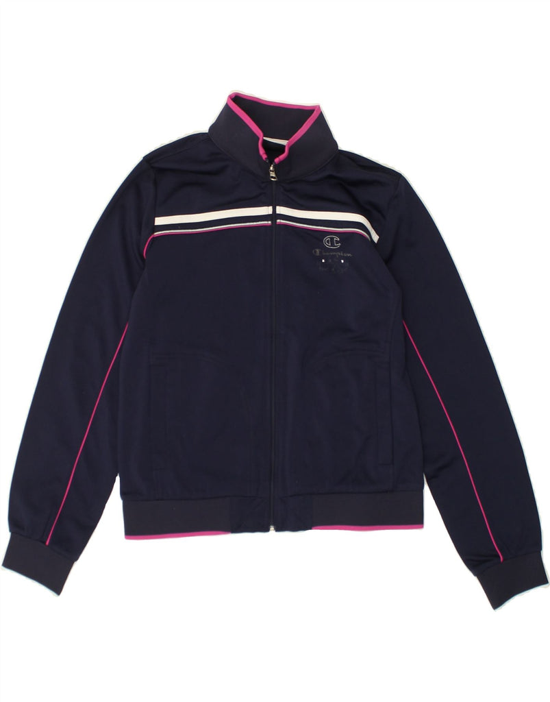 CHAMPION Girls Graphic Tracksuit Top Jacket 11-12 Years Navy Blue | Vintage Champion | Thrift | Second-Hand Champion | Used Clothing | Messina Hembry 