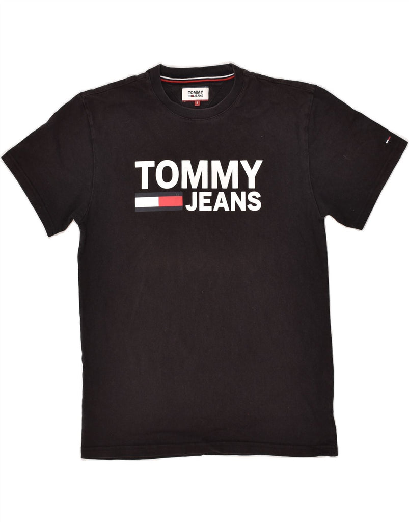 TOMMY HILFIGER Mens Graphic T-Shirt Top Small Black | Vintage Tommy Hilfiger | Thrift | Second-Hand Tommy Hilfiger | Used Clothing | Messina Hembry 