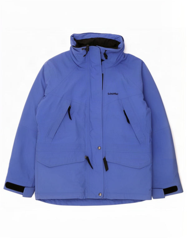 Schoffel Womens Hooded Oversized Rain Jacket UK 12 Medium Blue Polyamide
