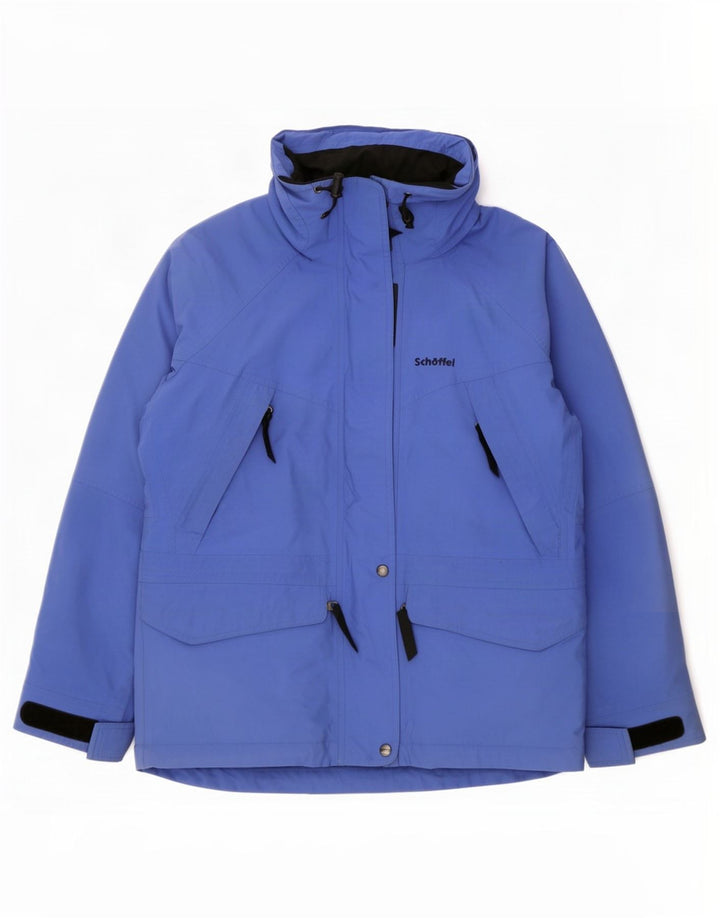 Schoffel Womens Hooded Oversized Rain Jacket UK 12 Medium Blue Polyamide