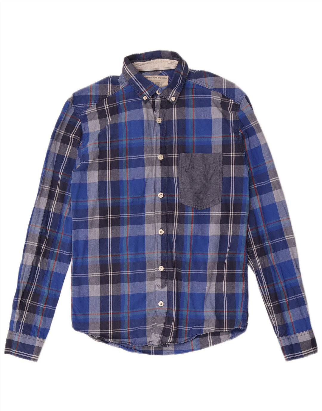 Jack & Jones Boys Flannel Shirt 11-12 Years Blue Check Cotton