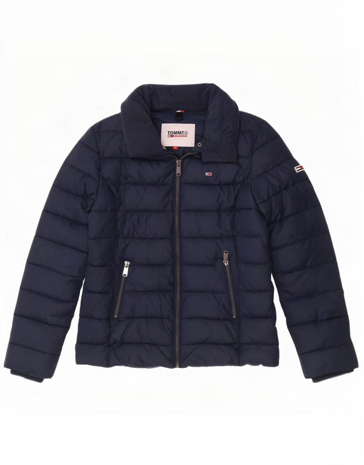 Tommy Hilfiger Womens Padded Jacket UK 14 Medium Navy Blue Polyester