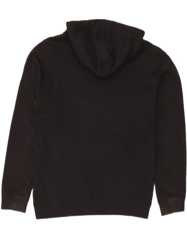 VINTAGE Mens Graphic Hoodie Jumper Medium Black Cotton