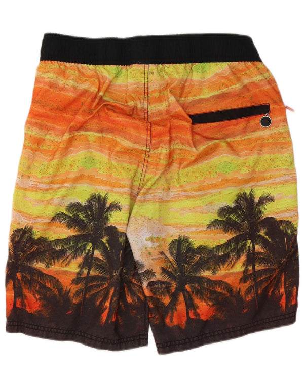 Maui and Sons Mens Graphic Swimming Shorts Large  Orange Polyester Hawaiian