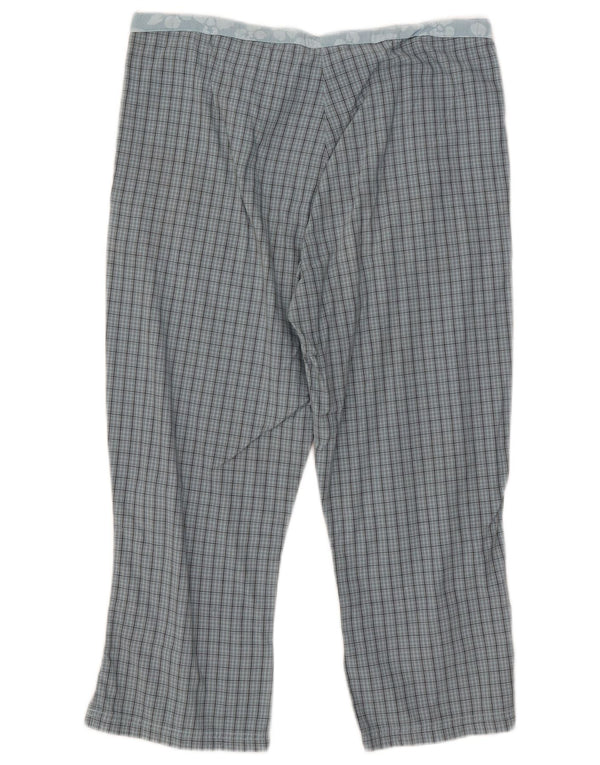 Think Pink Womens Capri Trousers W32 L21 Blue Check