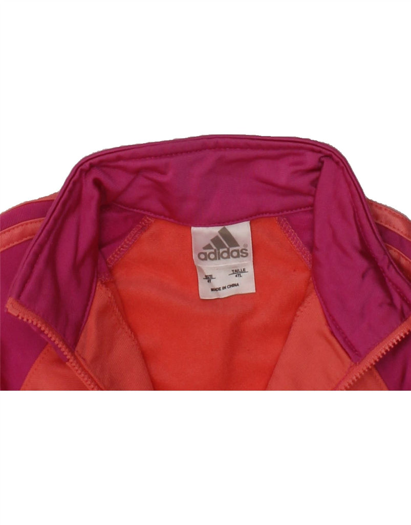 ADIDAS Girls Tracksuit Top Jacket 3-4 Years Orange Colourblock Polyester | Vintage Adidas | Thrift | Second-Hand Adidas | Used Clothing | Messina Hembry 