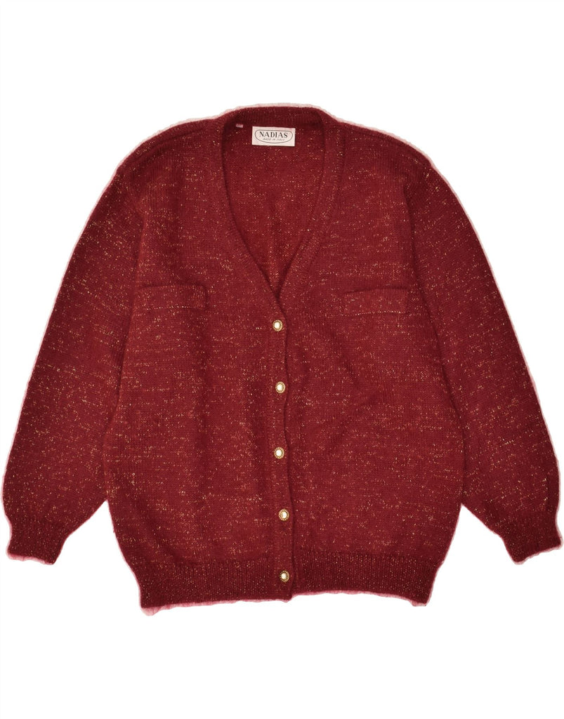 VINTAGE Womens Cardigan Sweater IT 46 Large Maroon Mohair | Vintage Vintage | Thrift | Second-Hand Vintage | Used Clothing | Messina Hembry 