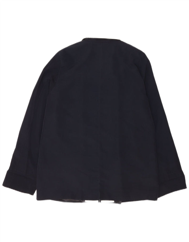 Marks & Spencer Womens Bomber Jacket UK 16 Large Navy Blue Polyester