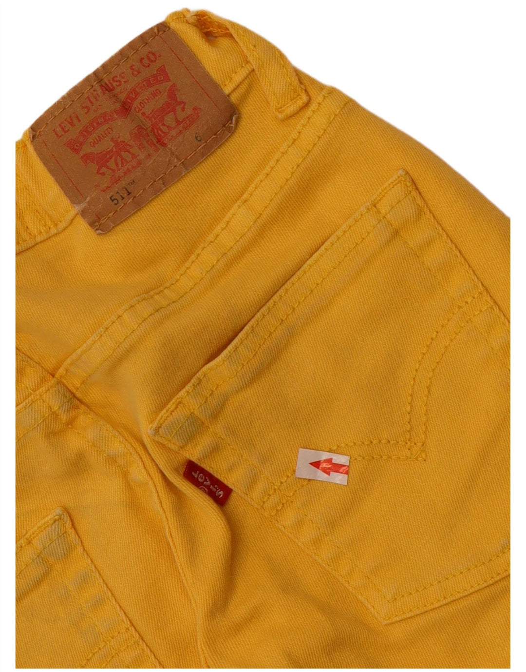 Levi's Boys 511 Slim Jeans 5-6 Years W22 L21 Yellow Cotton