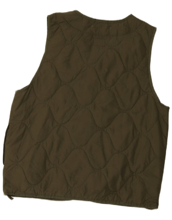 Nike Mens Therma-Fit Quilted Gilet UK 36 Small Khaki Nylon
