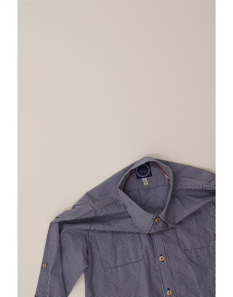 JOULES Boys Shirt 9-10 Years Navy Blue Gingham Cotton Vintage Joules and Second-Hand Joules from Messina Hembry 