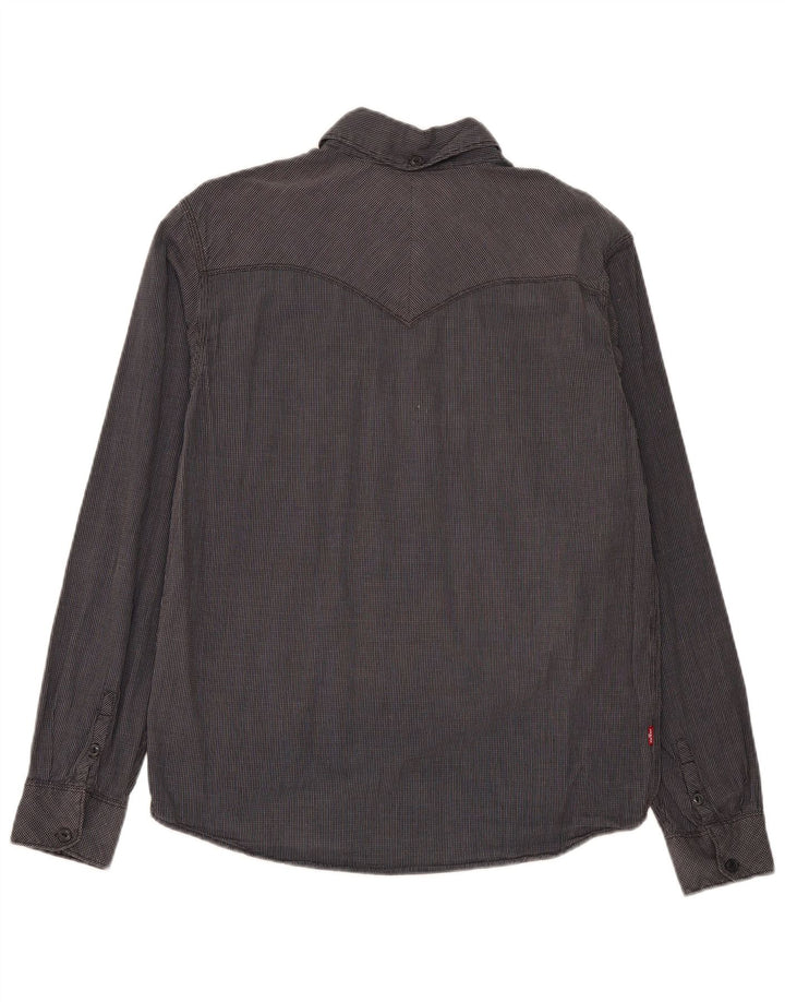 Levi's Mens Standard Fit Shirt Medium Grey Check Cotton