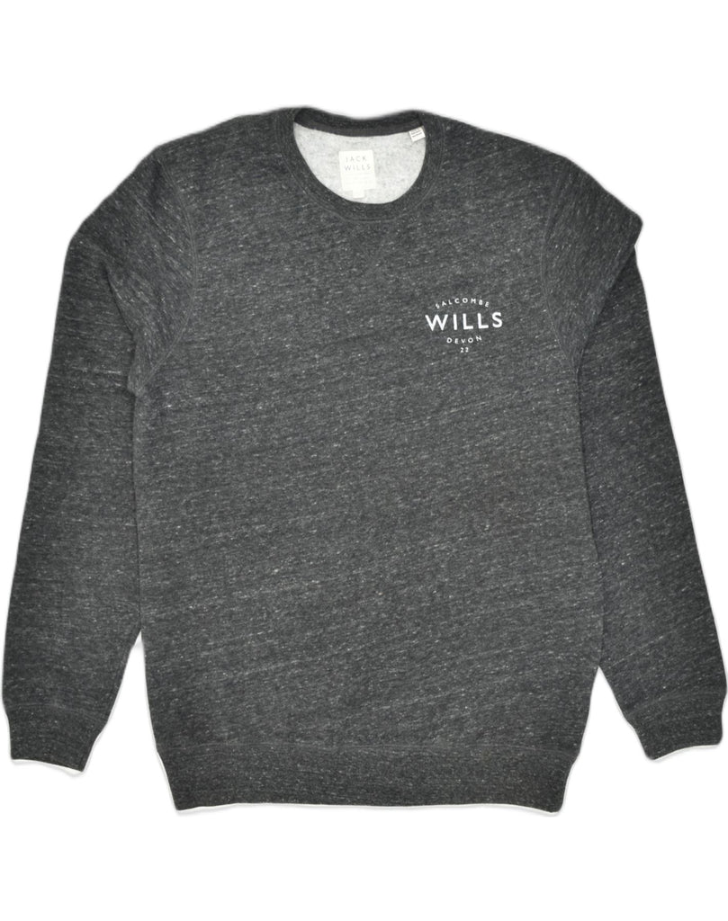 JACK WILLS Mens Sweatshirt Jumper Large Grey Cotton | Vintage Jack Wills | Thrift | Second-Hand Jack Wills | Used Clothing | Messina Hembry 