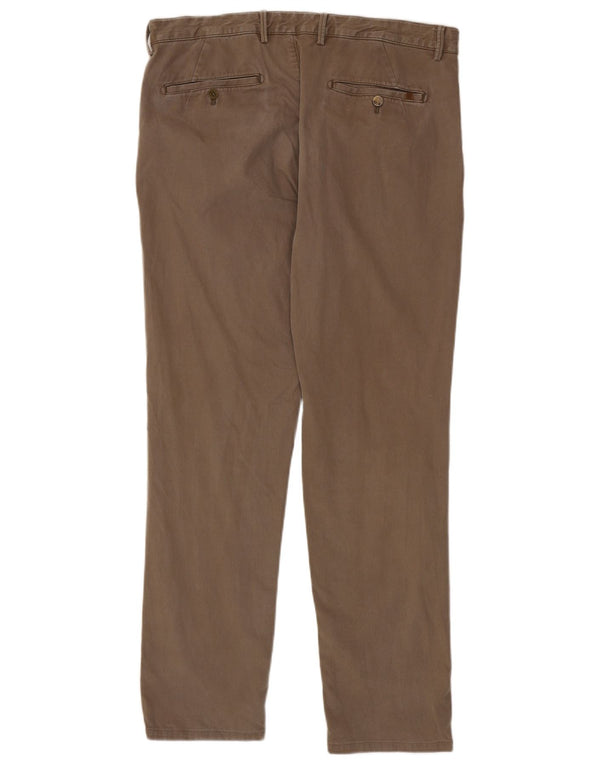 Massimo Dutti Mens Casual Fit Slim Chino Trousers EU 46 XL W36 L31 Beige