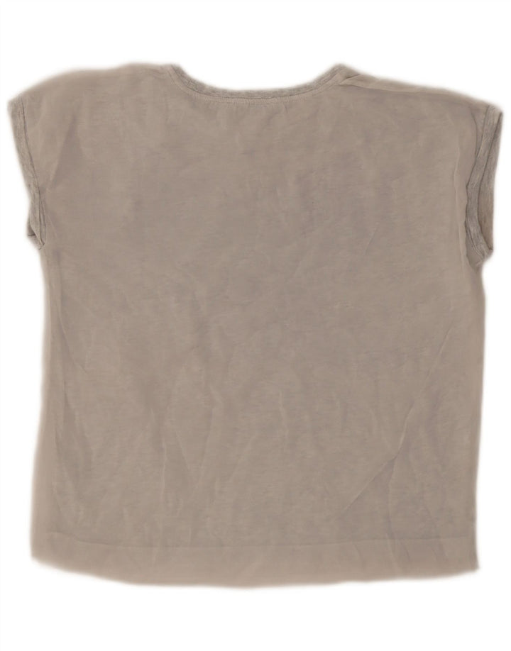 Zara Womens Graphic T-Shirt Top UK 10 Small Grey Polyester