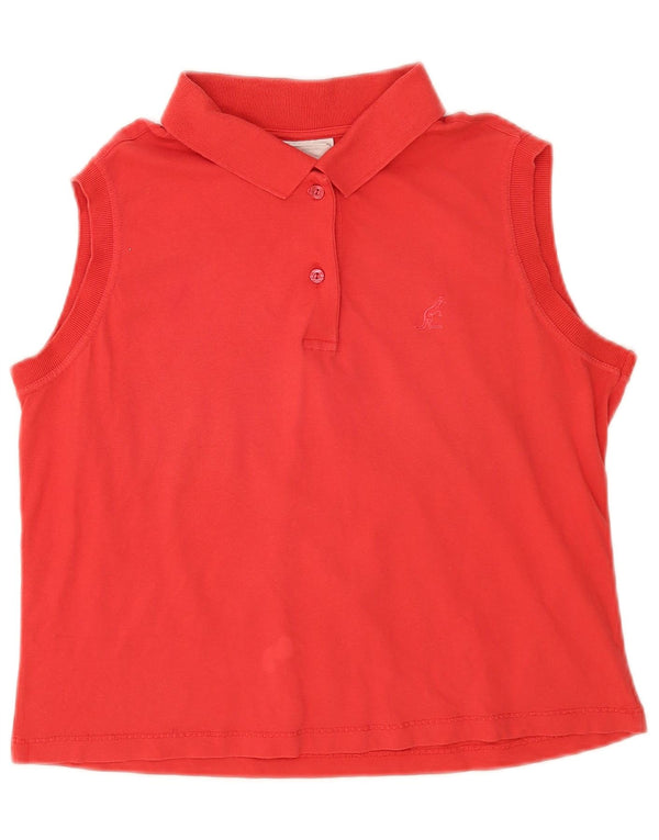 AUSTRALIAN L'ALPINA Womens Sleeveless Polo Shirt IT 52 2XL Red