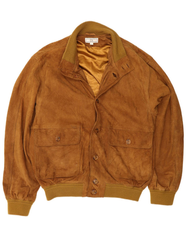 Vintage Mens Suede Jacket UK 40 Large Brown Leather