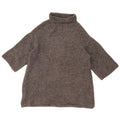 ZARA Womens 3/4 Sleeve Oversized Roll Neck Jumper Sweater UK 10 Small Grey
