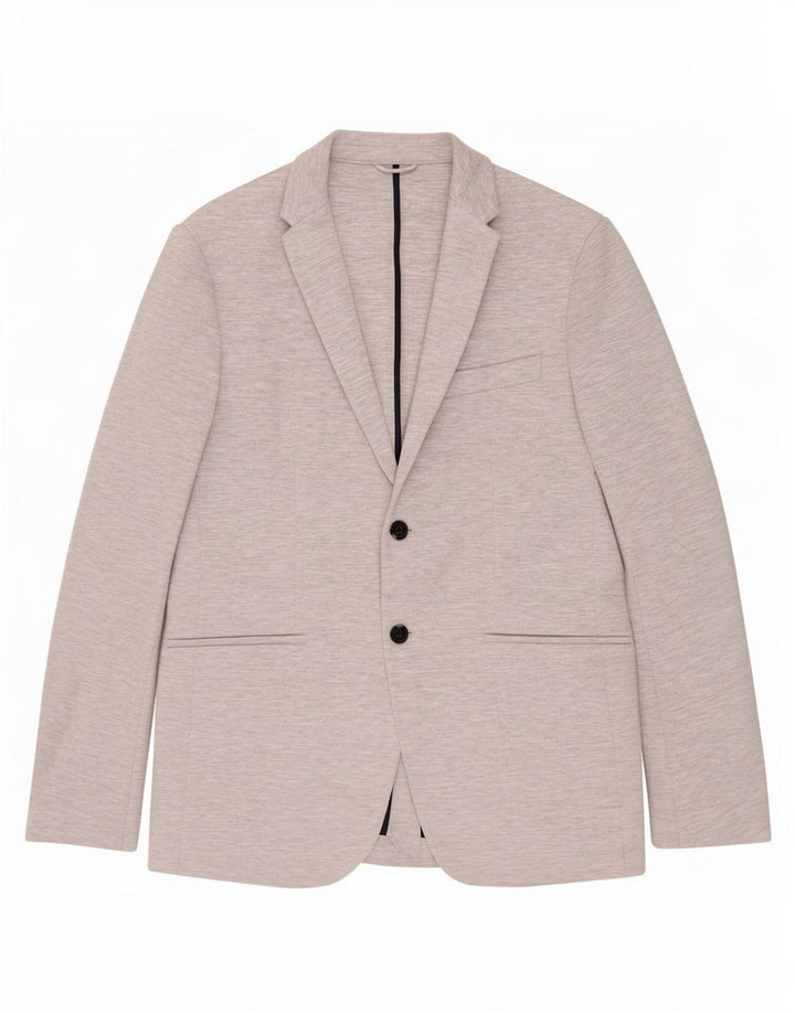 Zara Mens 2 Button Blazer Jacket UK 40 Large Grey Flecked Polyester