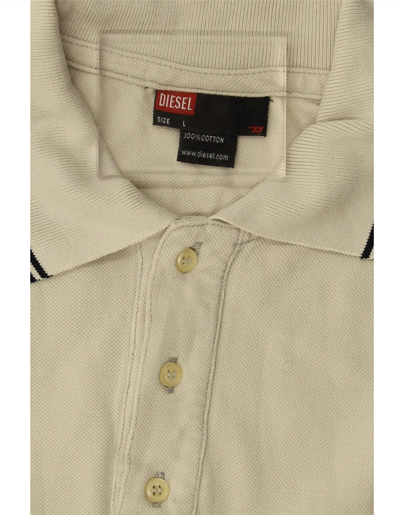 DIESEL Mens Polo Shirt Large Beige Cotton Vintage Diesel and Second-Hand Diesel from Messina Hembry 