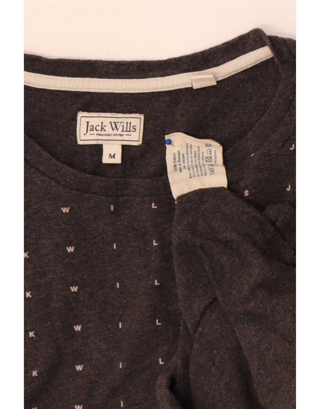 Jack Wills Mens Graphic T-Shirt Top Medium Grey Spotted Cotton
