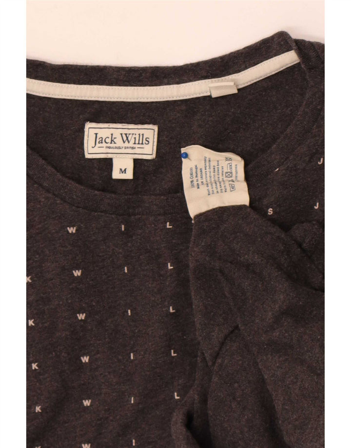 Jack Wills Mens Graphic T-Shirt Top Medium Grey Spotted Cotton