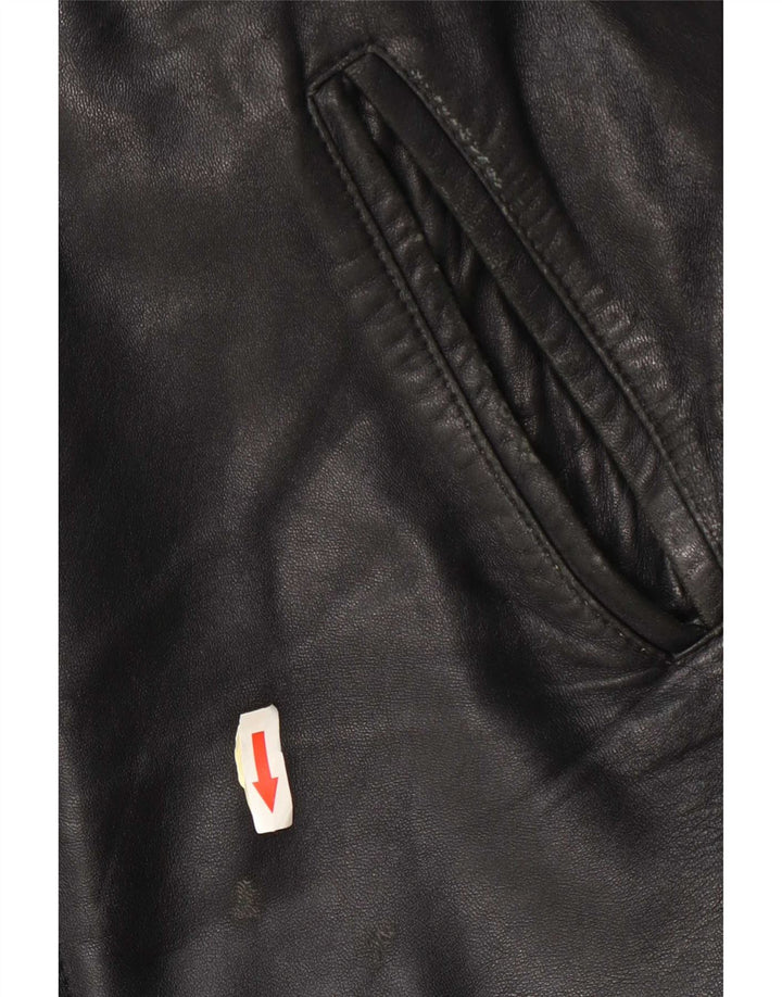 Jonathan Adams Mens Leather Coat UK 38 Medium Black
