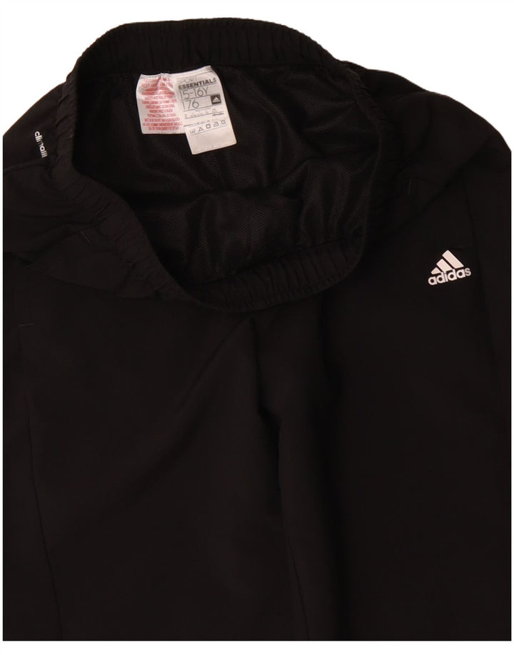 Adidas Boys Climalite Tracksuit Trousers 15-16 Years Black Polyester