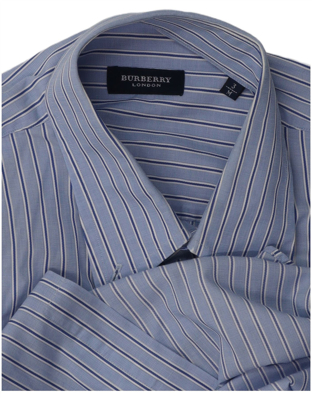 Burberry Mens Shirt Medium Blue Pinstripe