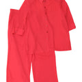 Frankenwalder Womens 3/4 Sleeve 2 Piece Set EU 44 XL W34 L27 Red Polyester
