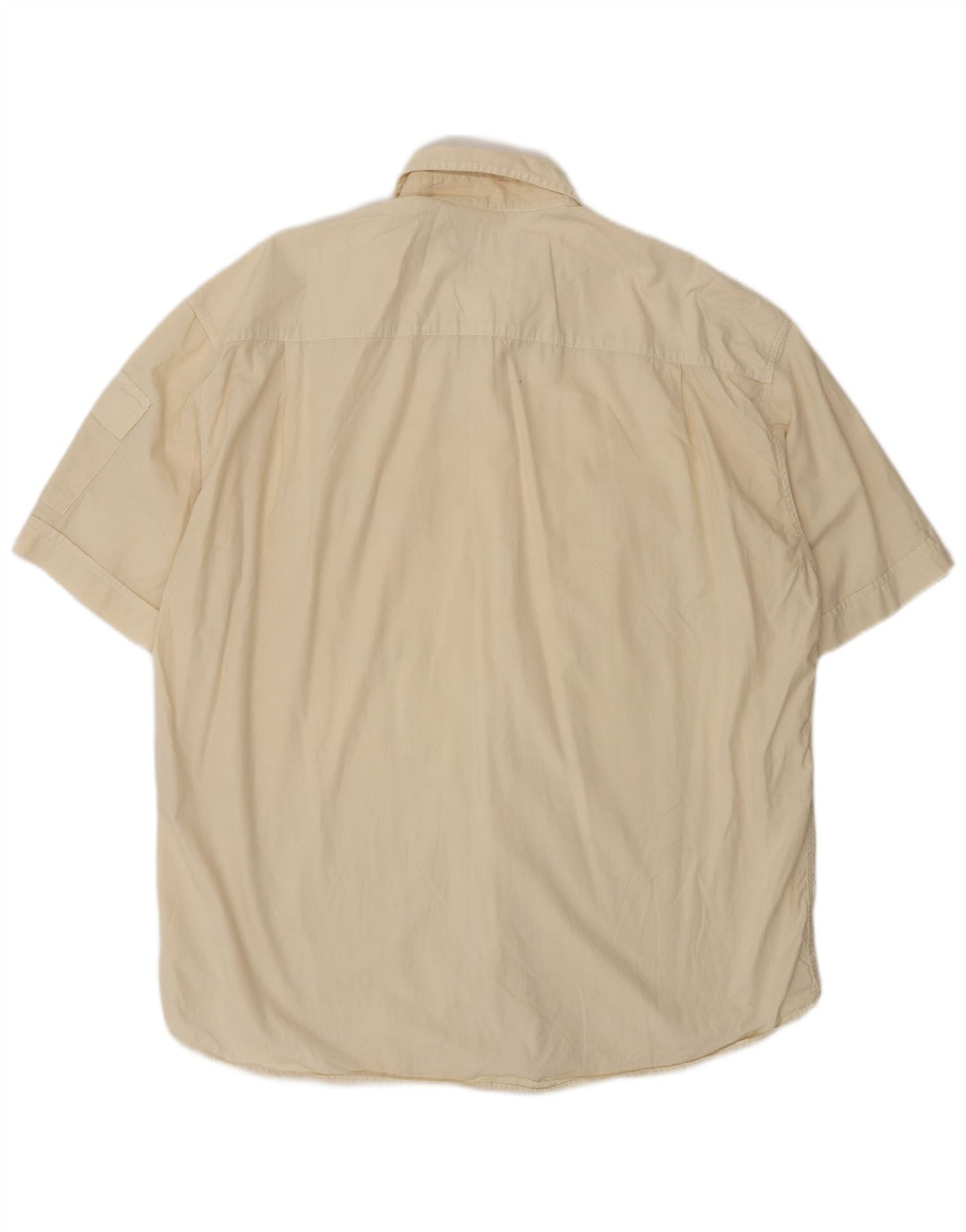 Wampum Mens Short Sleeve Shirt XL Off White Cotton