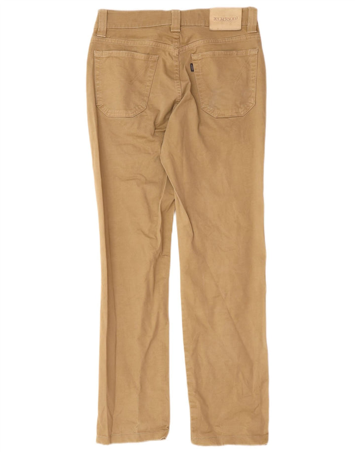 Jeckerson Mens Straight Jeans W30 L29 Beige Cotton