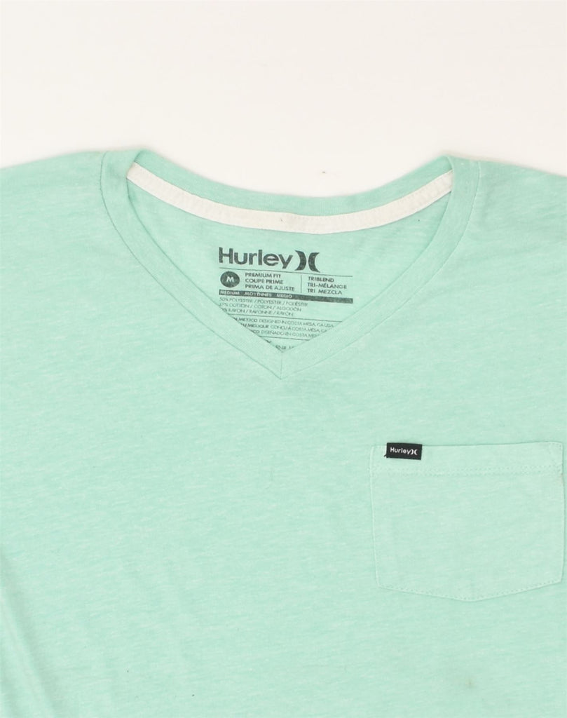 HURLEY Womens Premium Fit T-Shirt Top UK 12 Medium Turquoise Cotton | Vintage Hurley | Thrift | Second-Hand Hurley | Used Clothing | Messina Hembry 