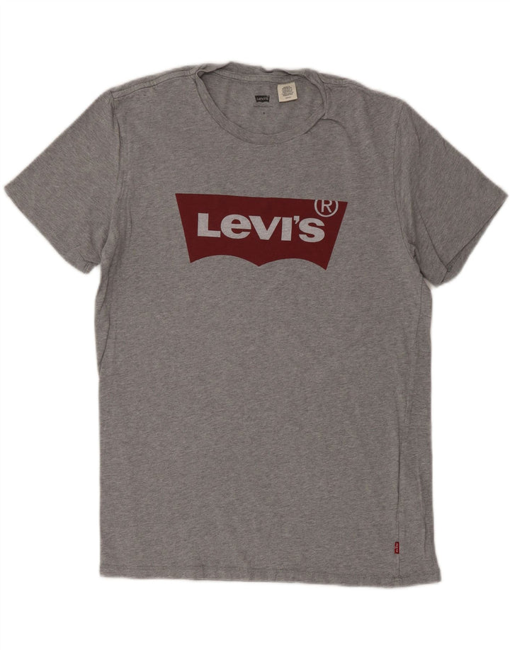 LEVI'S Mens Graphic T-Shirt Top Small Grey Cotton Vintage Levi's and Second-Hand Levi's from Messina Hembry 