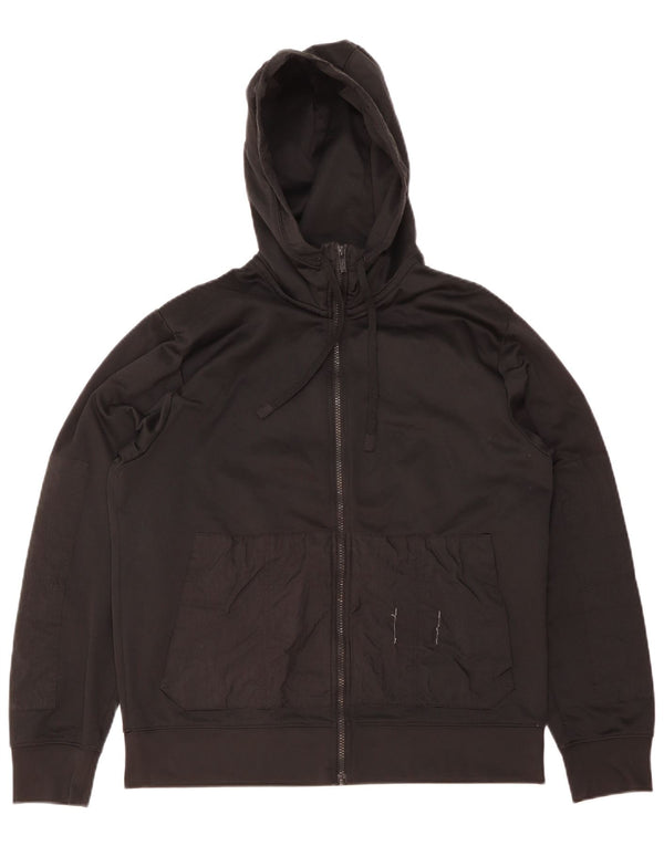 Nike Mens Dri Fit Zip Hoodie Sweater Medium Black Polyester