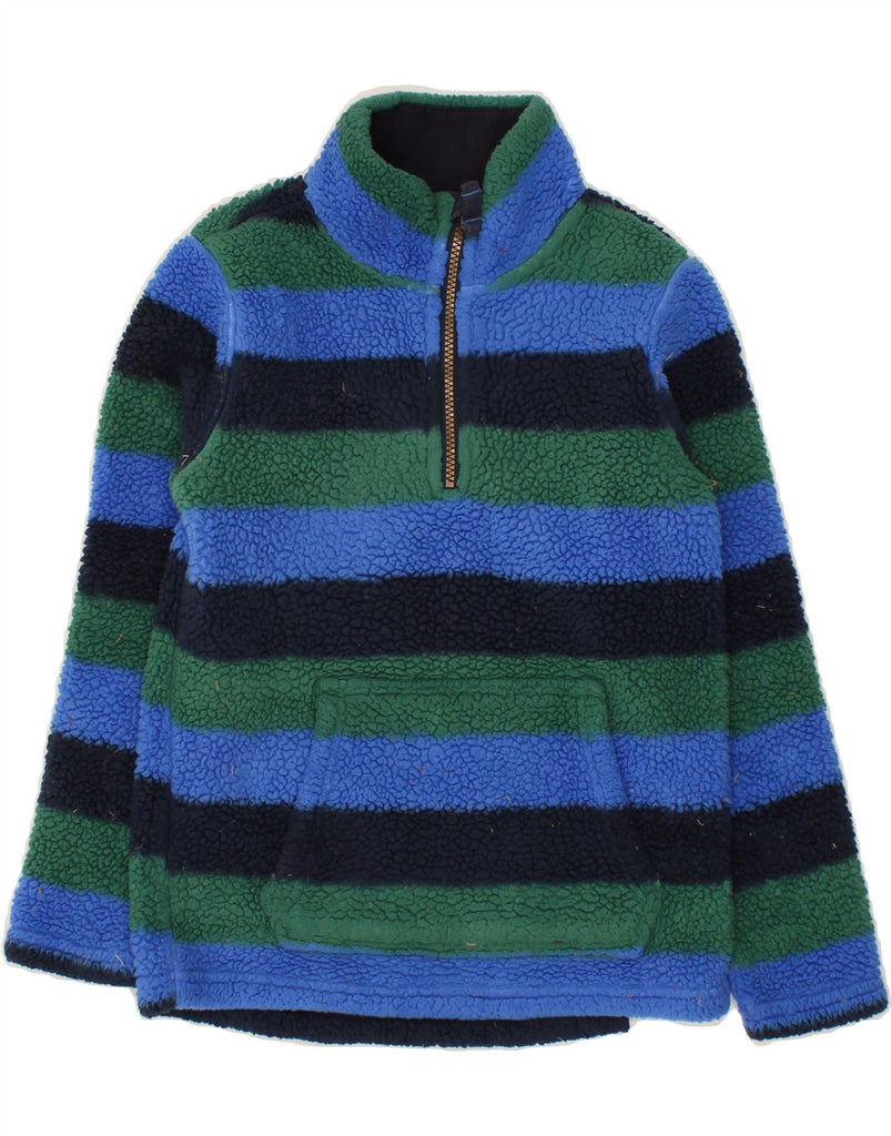 FAT FACE Boys Zip Neck Fleece Jumper 8-9 Years Multicoloured Striped Vintage Fat Face and Second-Hand Fat Face from Messina Hembry 
