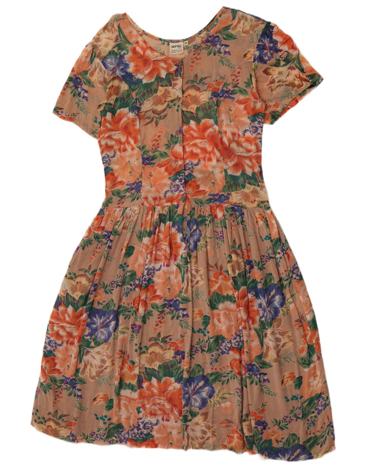 Vintage Womens A-Line Dress IT 44 Medium Multicoloured Floral