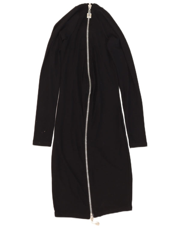 Elisabetta Franchi Womens Graphic Bodycon Dress UK 8 Small Black Viscose