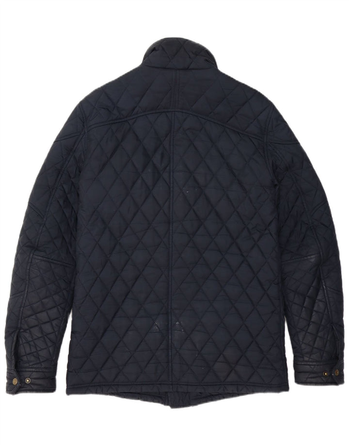 JOULES Mens Quilted Jacket UK 36 Small Navy Blue Polyester