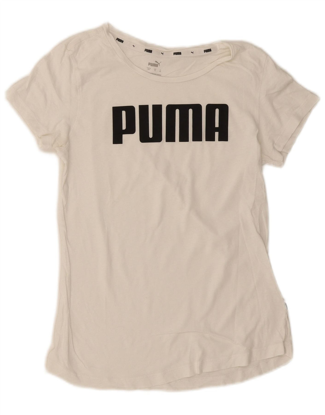Puma Womens Graphic T-Shirt Top UK 10 Small White