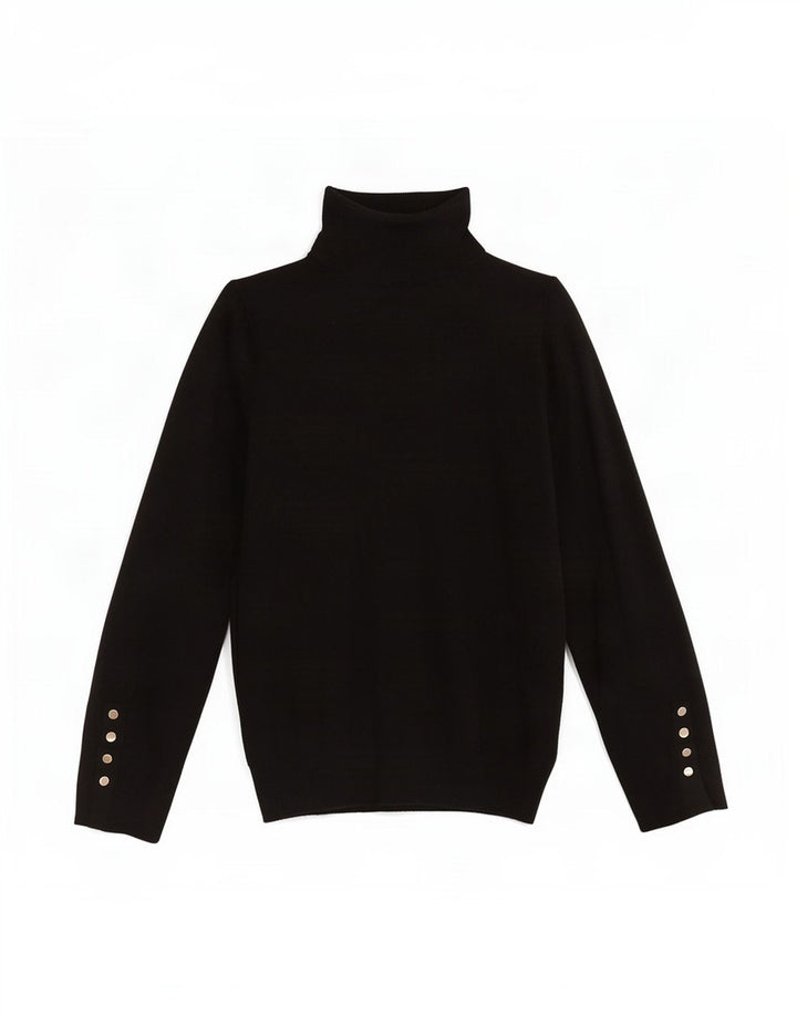 Zara Womens Roll Neck Jumper Sweater UK 10 Small Black