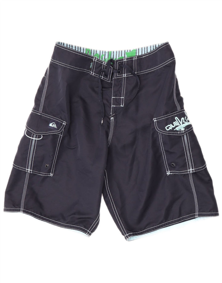 Quiksilver Mens Graphic Cargo Swimming Shorts Medium  Navy Blue Polyester