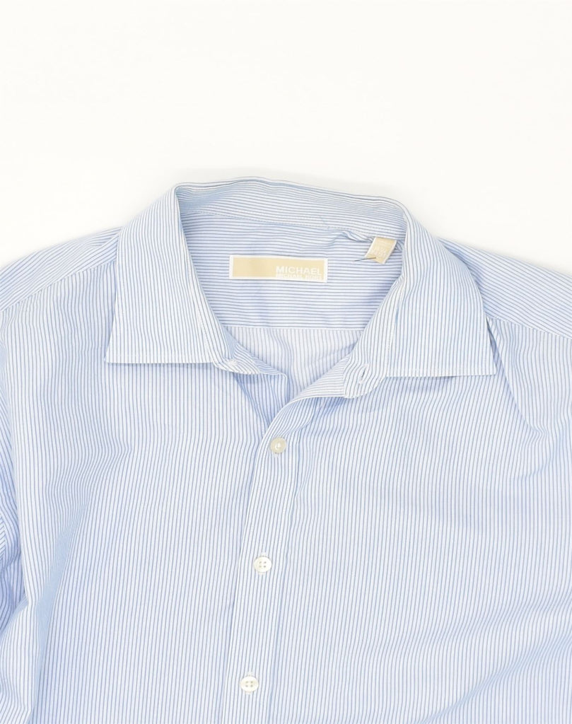 MICHAEL KORS Mens Shirt Size 16 1/2 Large Blue Pinstripe Cotton | Vintage Michael Kors | Thrift | Second-Hand Michael Kors | Used Clothing | Messina Hembry 