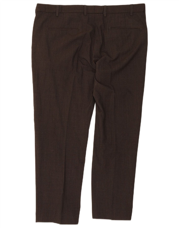 Marks & Spencer Mens Tailored Fit Slim Suit Trousers W38 L29 Brown